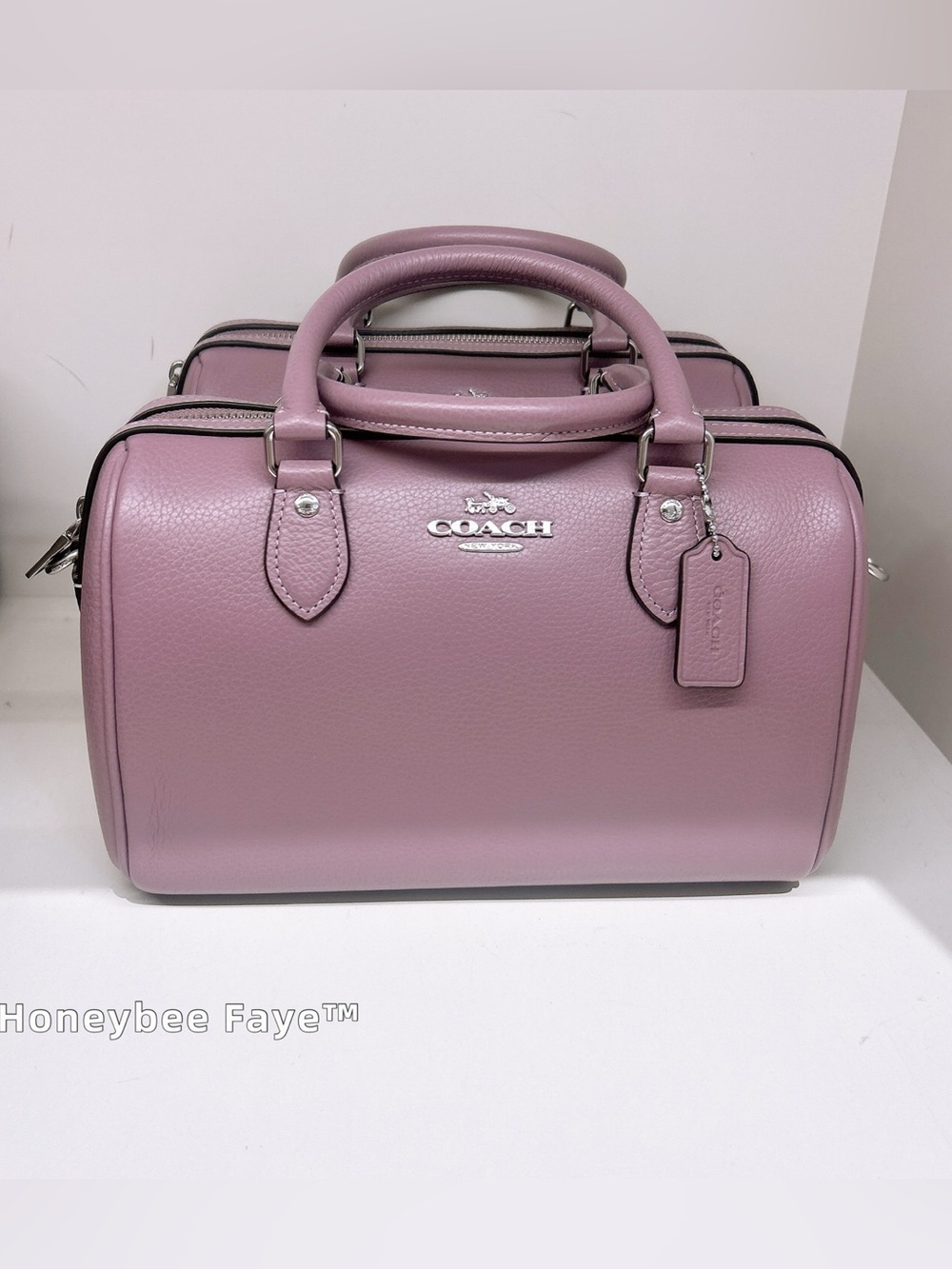 COACH Pink Leather Satchel Messenger Bag